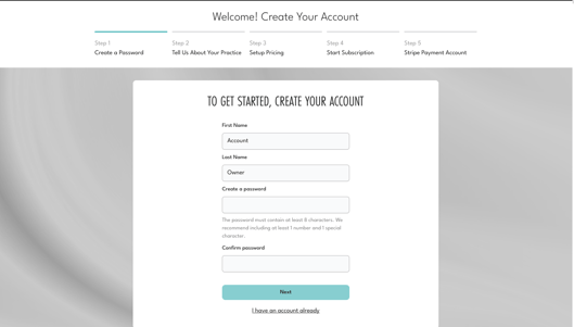 step 1 create account